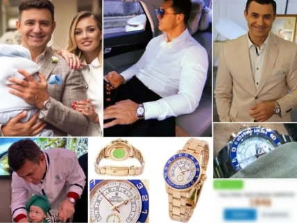 Коллаж с мужчинами и женщиной, а также часами Rolex Yacht-Master II с синим безелем