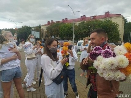 Акция протеста против насилия в Минске