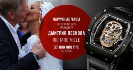 СМИ: Спикер Путина на своей свадьбе "засветил" часы за 37 млн