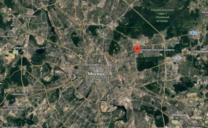 Кремль в Ізмайлово на карті
