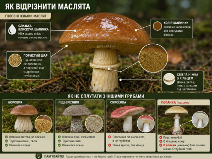 Как отличить маслят от других грибов