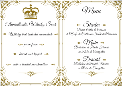 меню бенкета с трампом