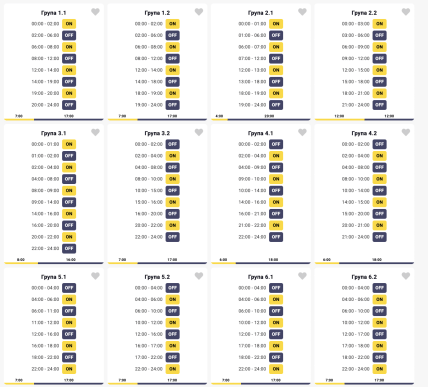 Графики отключений в Винницкой области 10 февраля