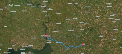 Відстань від Гуляйполя до Запоріжжя