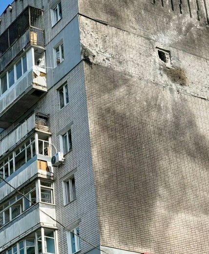 Фото с места попадания БПЛА