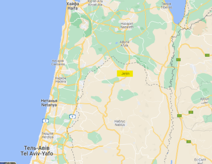 Табір Дженін на карті