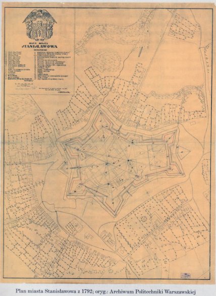 План міста Станиславів в 1792 році