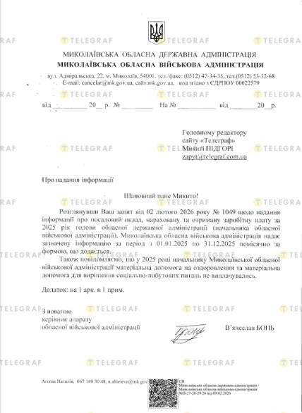 Зарплата Віталія Кіма в 2025 році, відповідь на запит