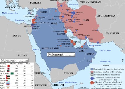 Иран Израиль война карта что происходит