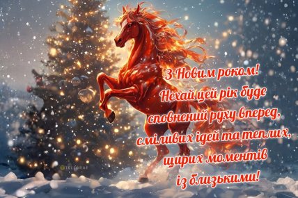 картинка з новим роком 2026 кінь