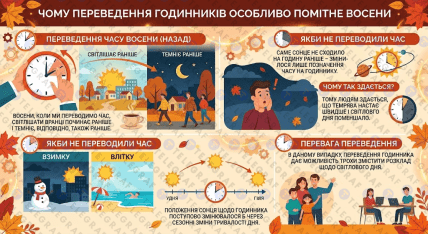 Переведення годинника восени