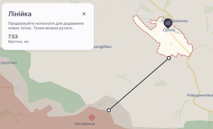 Оріхів на карті