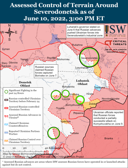 Карта бойових дій навколо Сєвєродонецька