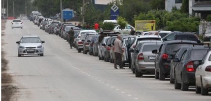 Очередь на АЗС в Крыму