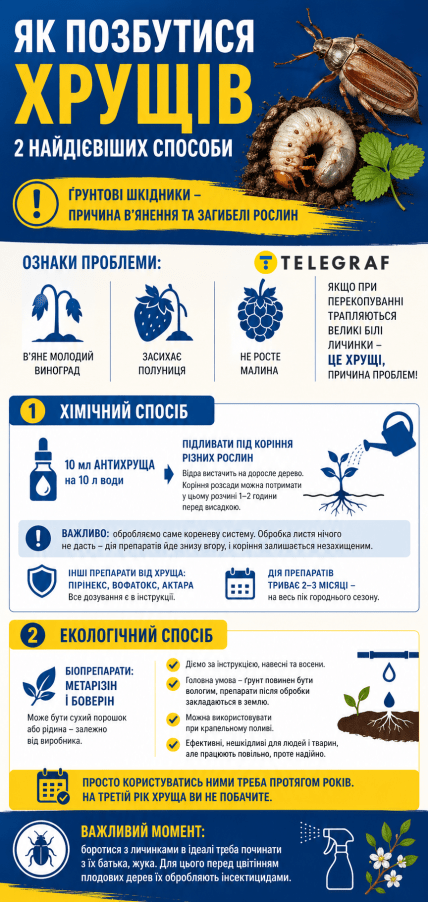 Как вывести хрущей или майских жуков на участке