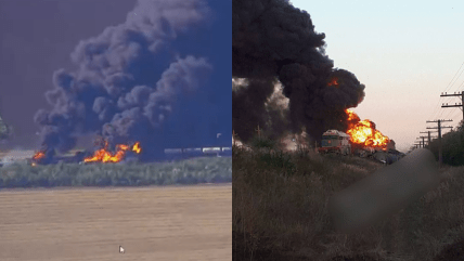 Фото 65 отдельная механизированная бригада ВСУ «Великий Луг» дронами подожгли цистерны поезда