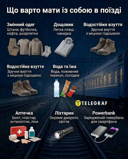 Що варто мати із собою у поїзді