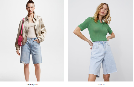 удлиненные джинсовые шорты