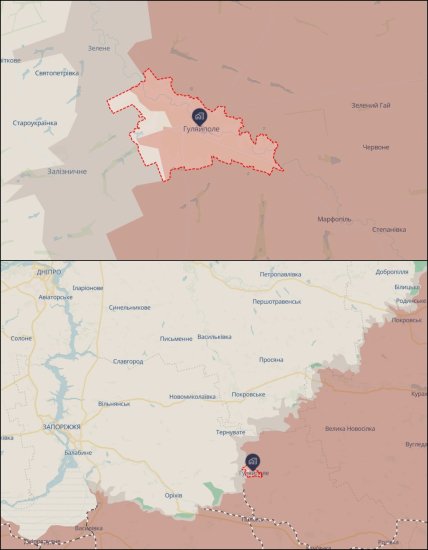 Гуляйполе Запорізької області на карті бойових дій DeepState 09.03.2026