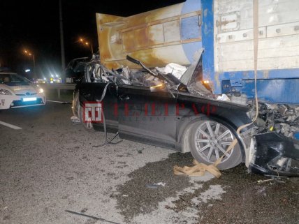 Авария на Окружной Киев ночью