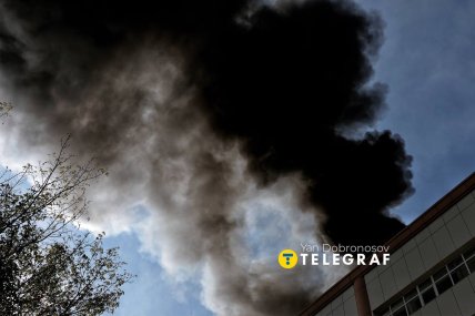 Густой дым над Киевом после российсого удара
