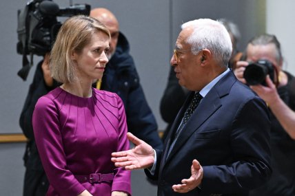 Кая Каллас та Антоніу Кошта під час саміту у Брюсселі. Фото Рада ЄС