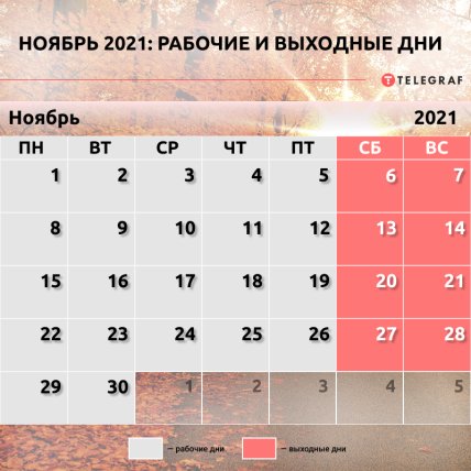 Выходные в ноябре
