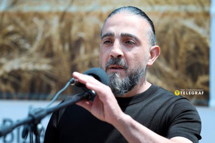 Мохаммед Мухайсен на презентації Мистецького потяга від "Укрзалізниці", фото Ян Доброносов