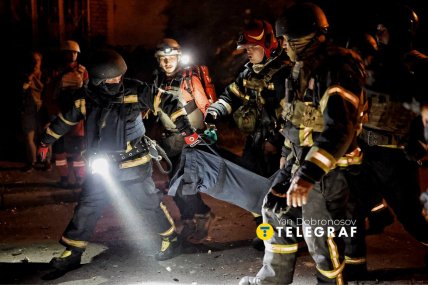 Наслідки атаки у Солом'янському районі. Фото: Ян Доброносов "Телеграф"