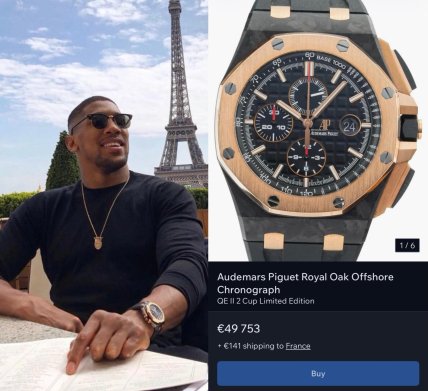 Ентоні Джошуа з годинником Audemars Piguet Royal Oak Offshore