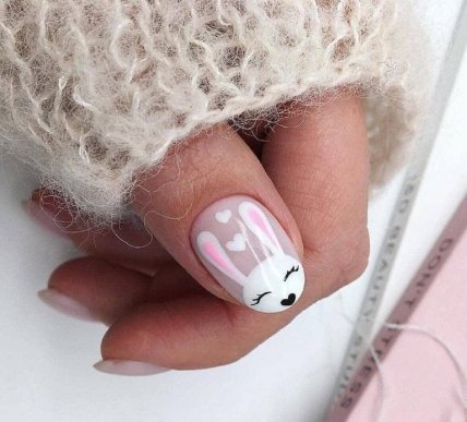Новорічний манікюр із кроликом на 2023 рік