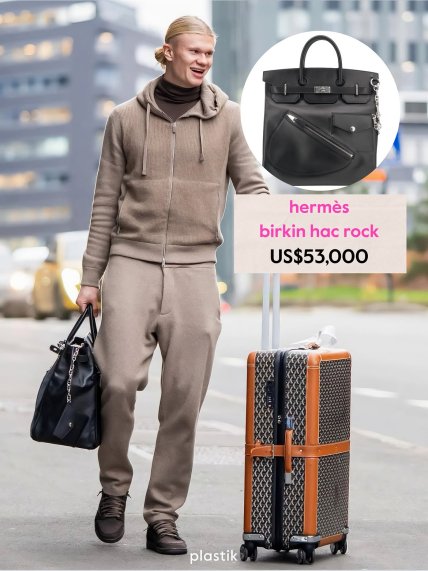 Ерлінг Голанд з сумкою hermes birkin hac rock