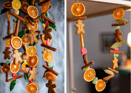 Съедобные гирлянды, новогодний декор