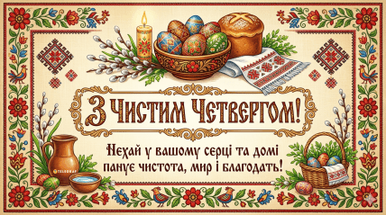 листівка на Чистий четвер, картинки, привітання