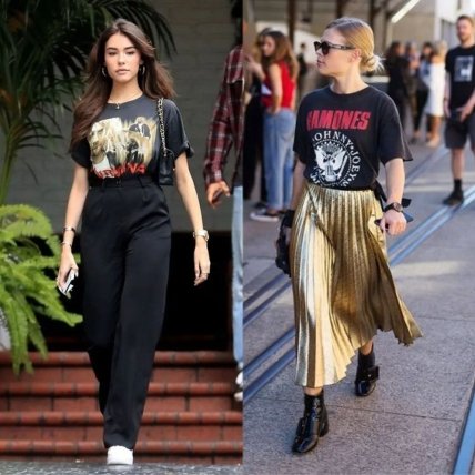 Стильні образи з футболкою з принтом