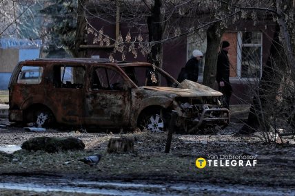 Сгоревшие автомобили на улицах Дружковки