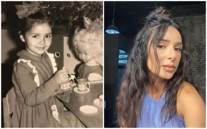 Злата Огневич в детстве и сейчас