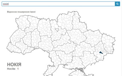 Нокія, ім'я на карті