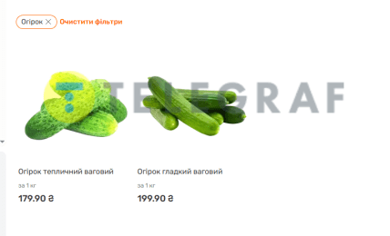 Цены на огурцы в Украине