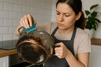 Как отмыть кастрюлю от нагара