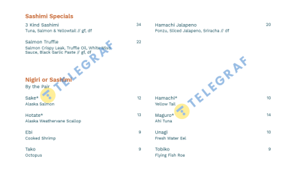 Меню ресторана Sakura