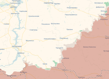 Карта бойових дій на адмінкордоні Дніпропетровської області