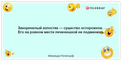 Анекдоты про мужчин - Закоренелый холостяк — существо осторожное. Его на ровном месте печенюшкой не подманишь.