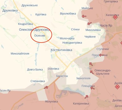 Осикове на карті DeepState