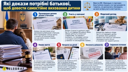 Мужчина и ребенок сидят в зале суда; на столе лежат документы, рядом стоит судейский молоток
