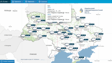 Прогноз погоды в Киеве на 27 января