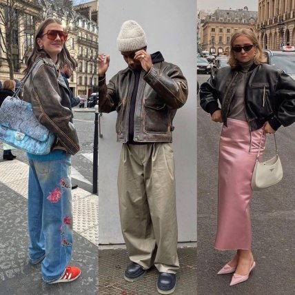 дівчата у шкіряній куртці