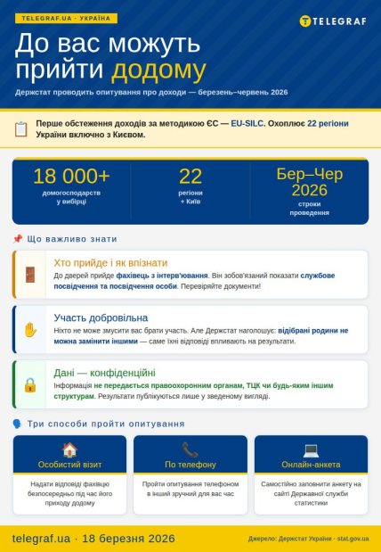 Основне про опитування про доходи від Держстату