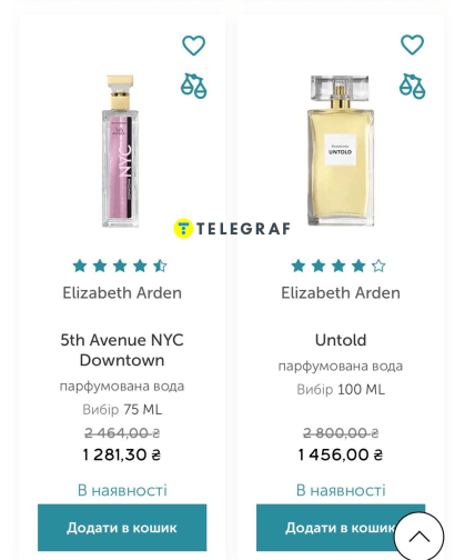 Парфюмы Elizabeth Arden 5th Avenue NYC Downtown и Elizabeth Arden Untold
