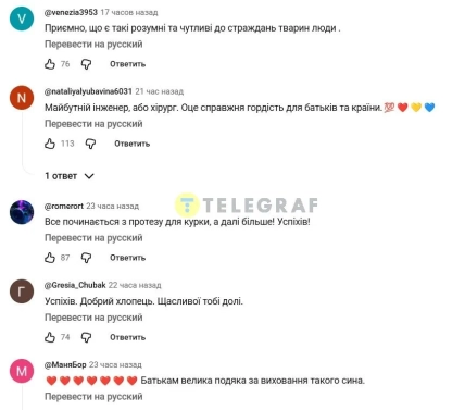 Комментарии @venezia3953 и других пользователей о школьнике, создавшем протез для курицы